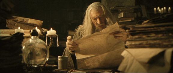 Gandalf nell'archivio di Gondor